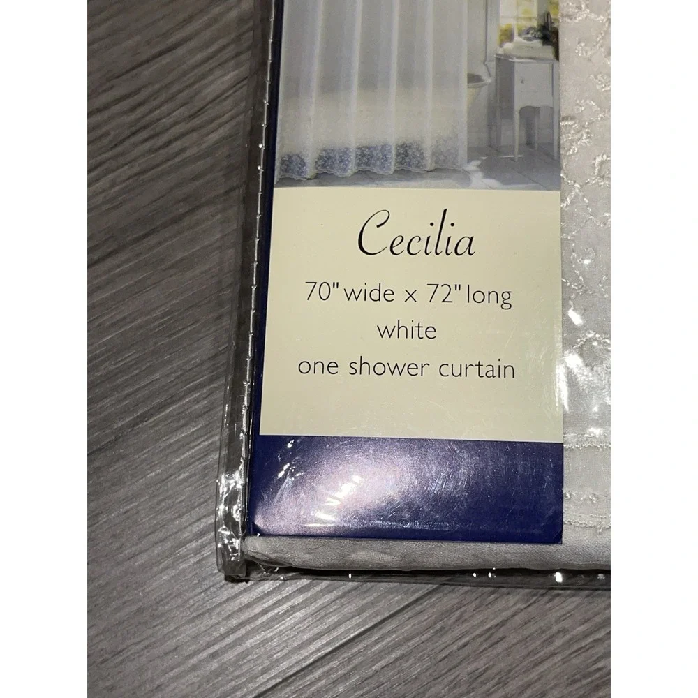 Vintage Cecilia White S. Lichtenberg & Co. Shower Curtain 70